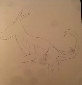 Dragon sketch in process