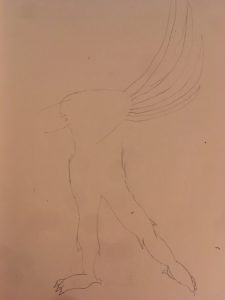 Light sketch of dragon man
