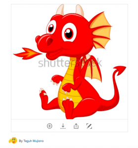 Red cartoon dragon reference