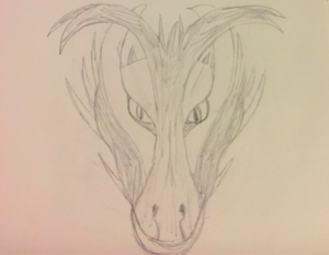 Dragon sketch in pencil