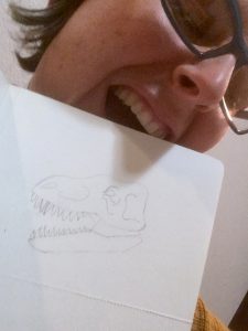 Picture of me getting ready to eat sketch of dragon head