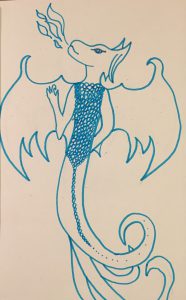 blue mermaid dragon