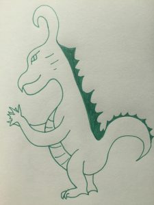 dragon that looks like a weird t-rex in green