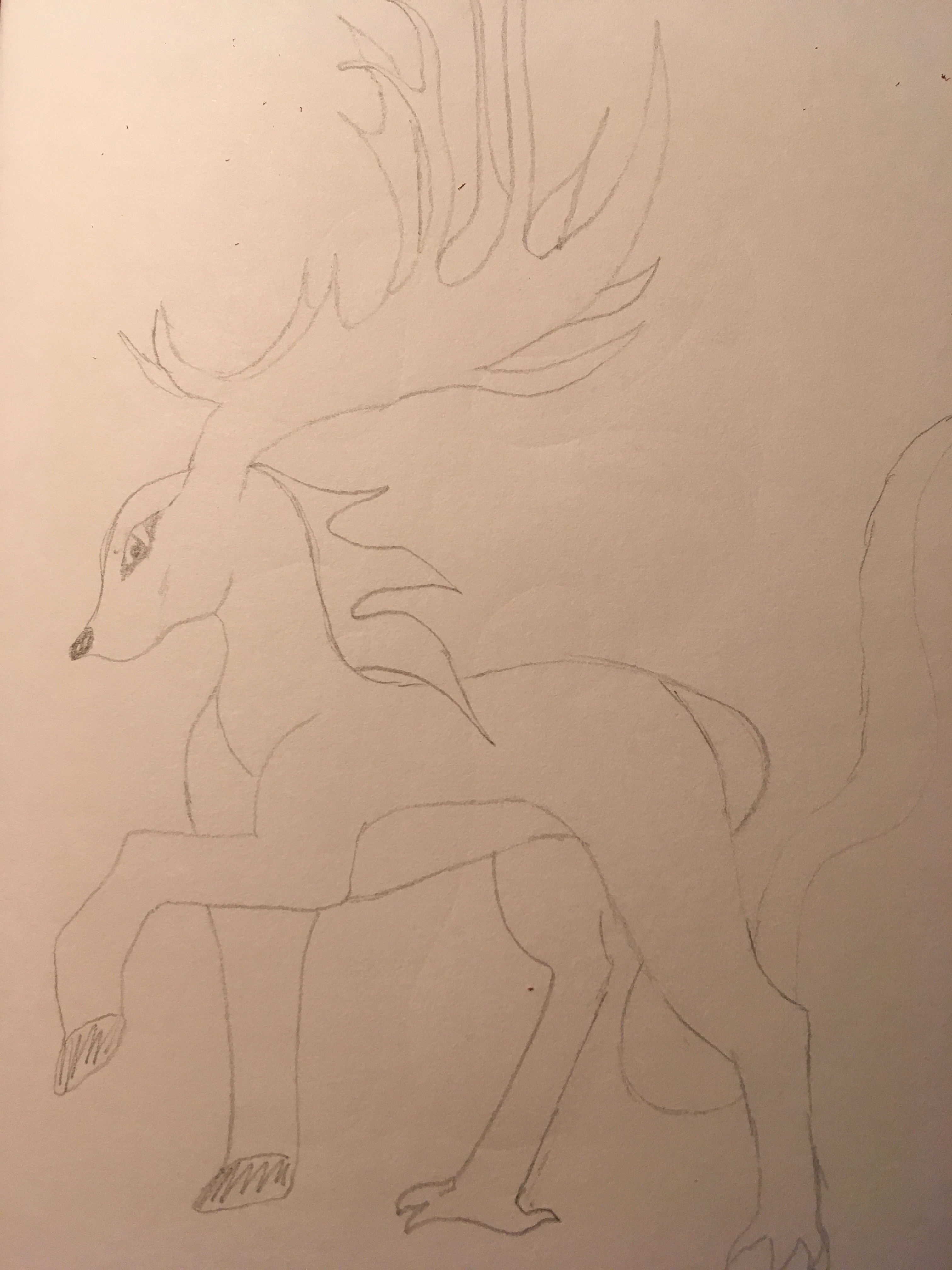 Deer dragon sketch pencil