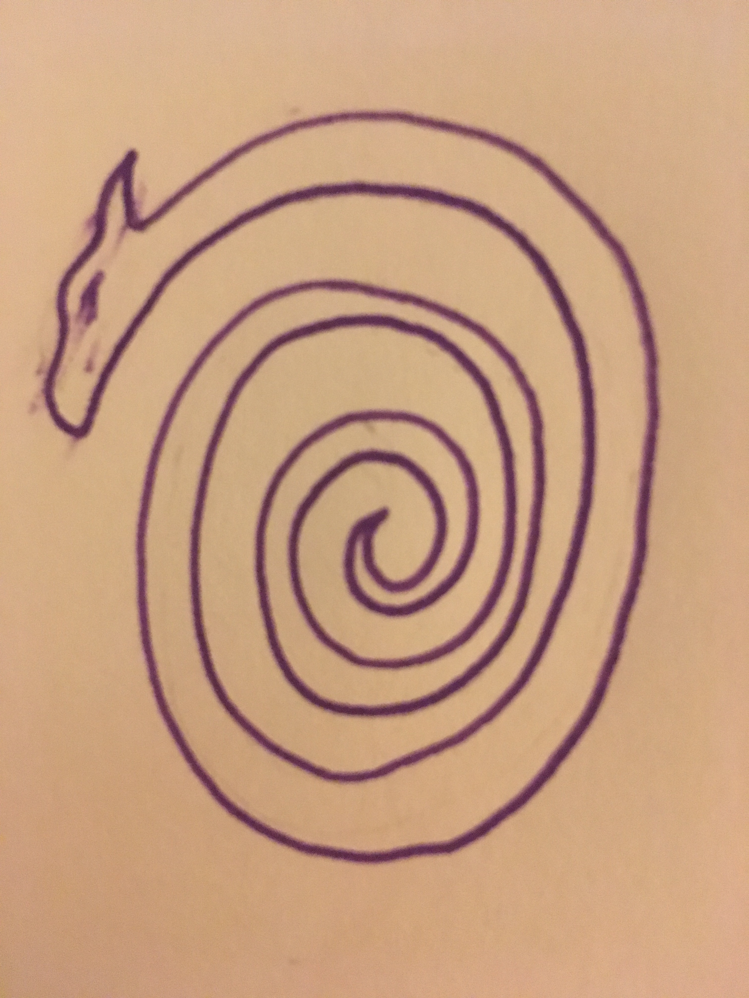 Spiral purple dragon with smudged eye