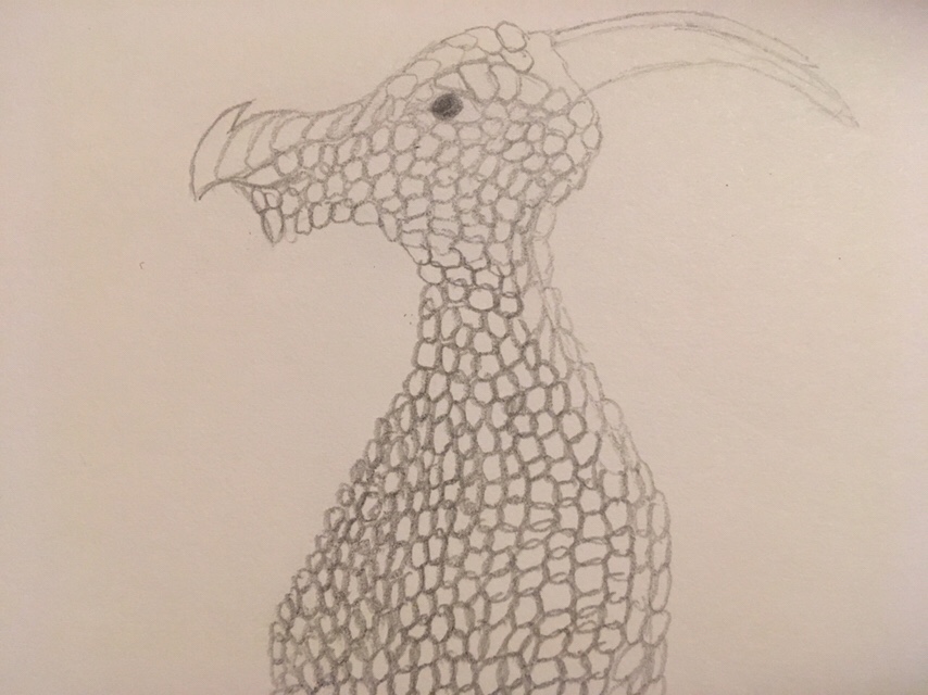 Weird dragon covered in scales no hands 