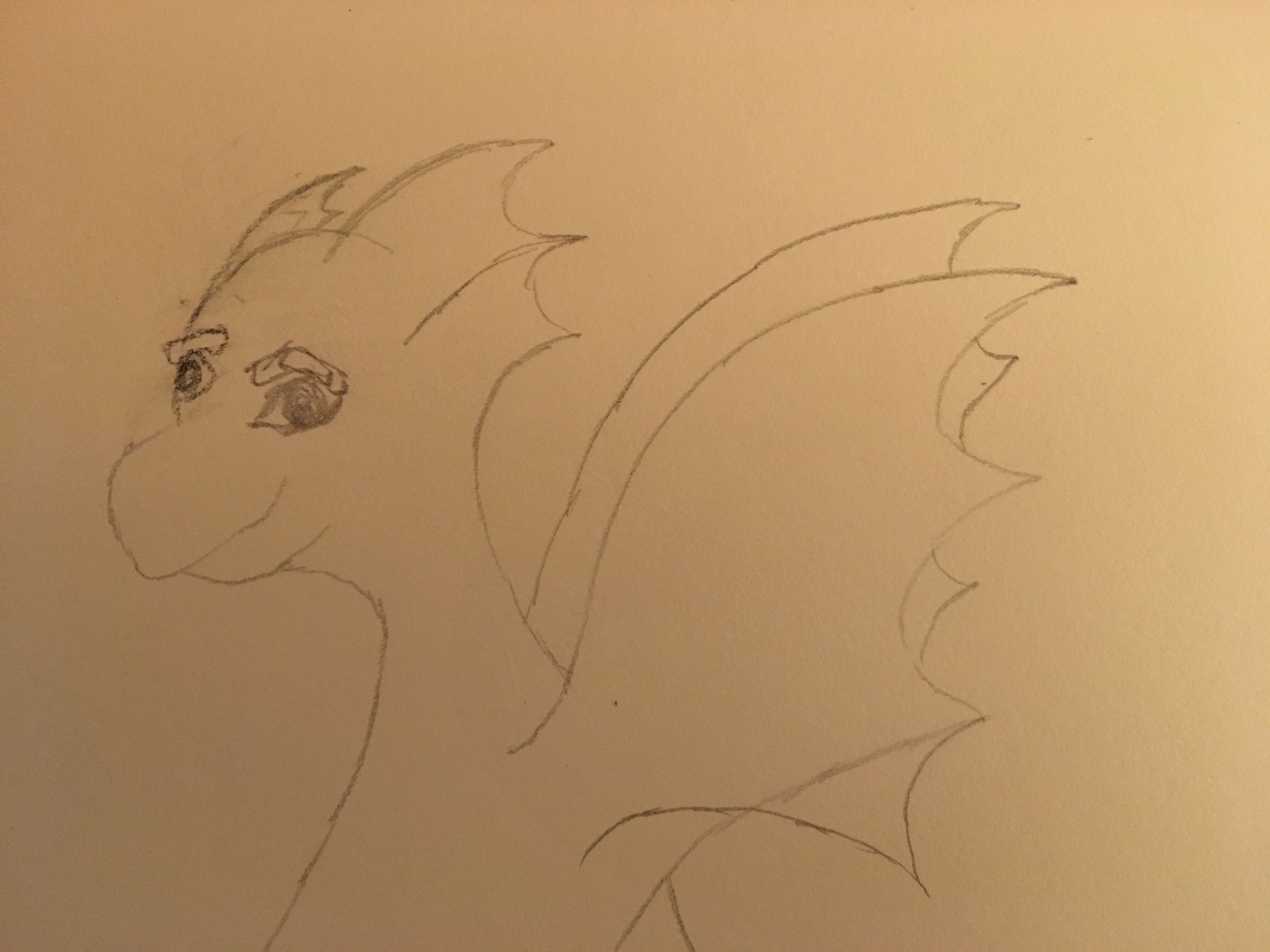 Weird dragon in pencil half sketched 