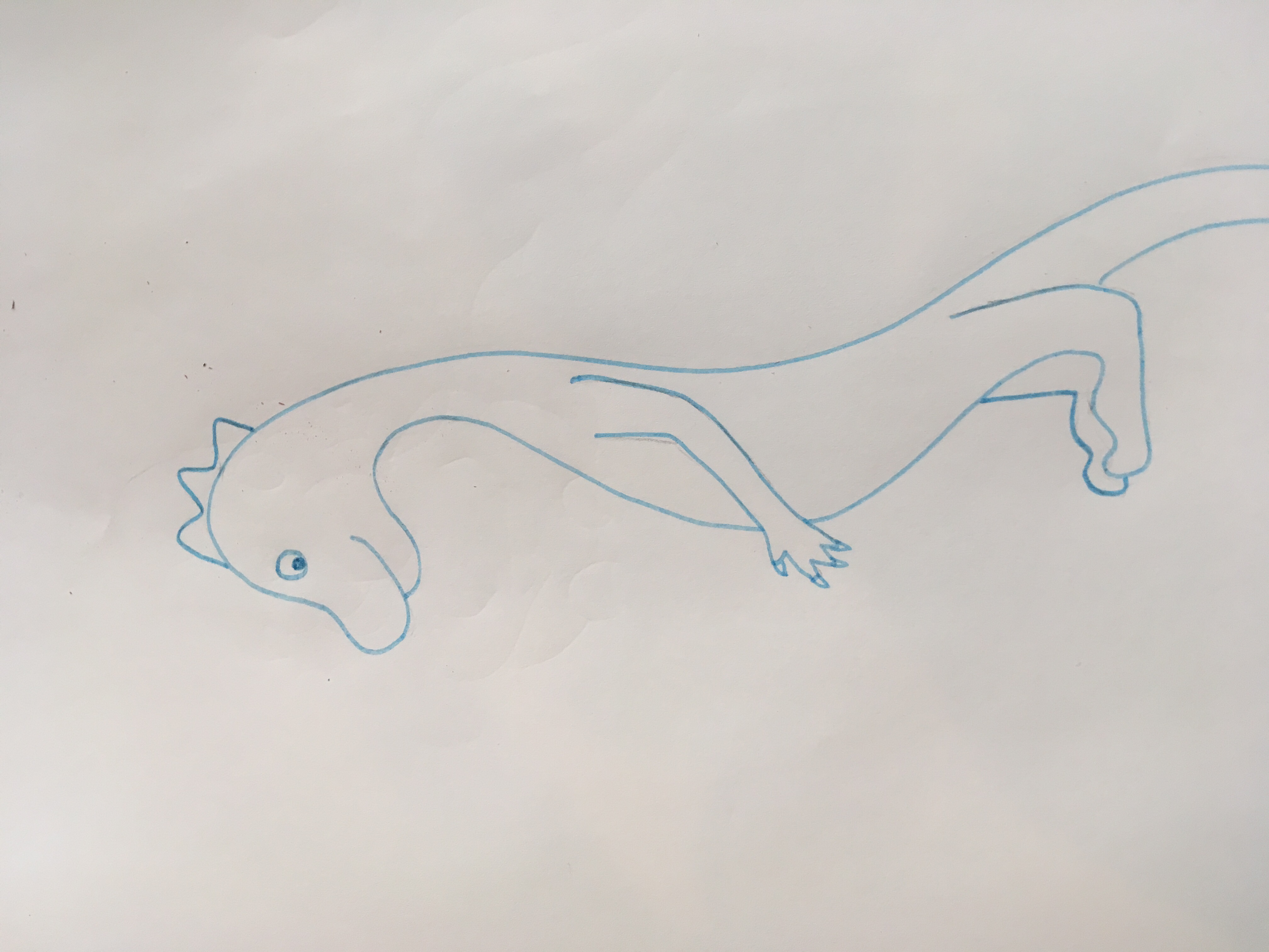 Long thin blue dragon